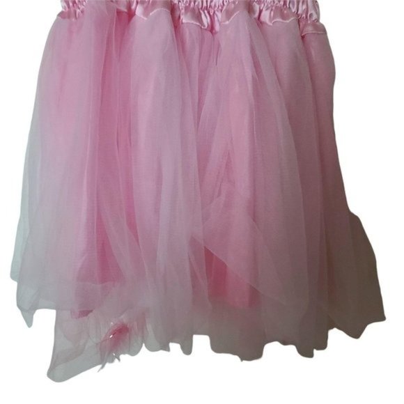 HH Pink Tule Feather Dress Fit Flare Stretch Dress - Picture 3 of 10